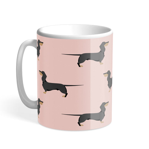 Black and Tan Dachshund Chroma Hound & Herringbone Mug