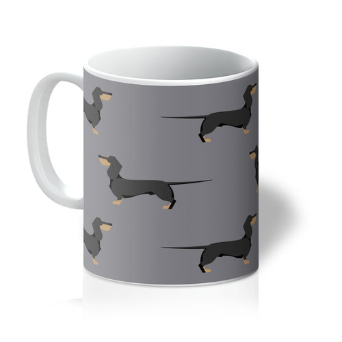 Black and Tan Dachshund Designer Hound & Herringbone Mug