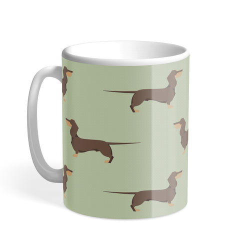 Chocolate and Tan Dachshund Chroma Hound & Herringbone Mug