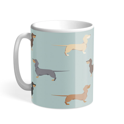 A Dachshund Drove Chroma Hound & Herringbone Mug