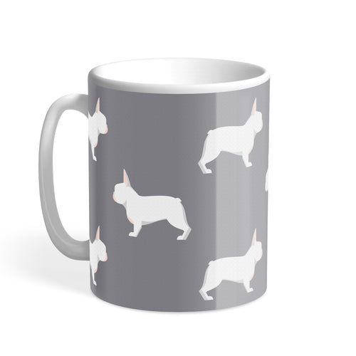 White French Bulldog Designer Hound & Herringbone Mug